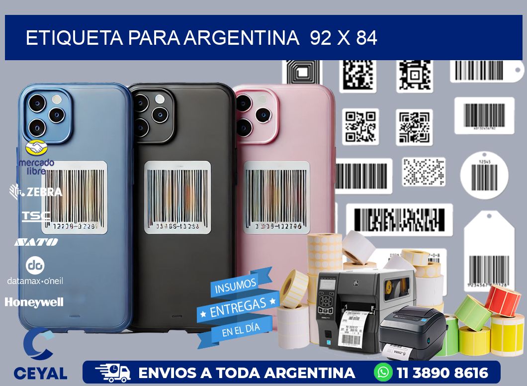 etiqueta para Argentina  92 x 84