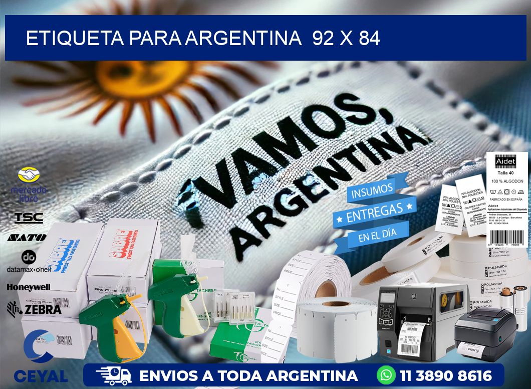 etiqueta para Argentina  92 x 84