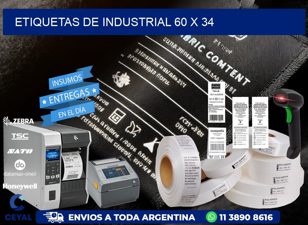 etiquetas de industrial 60 x 34