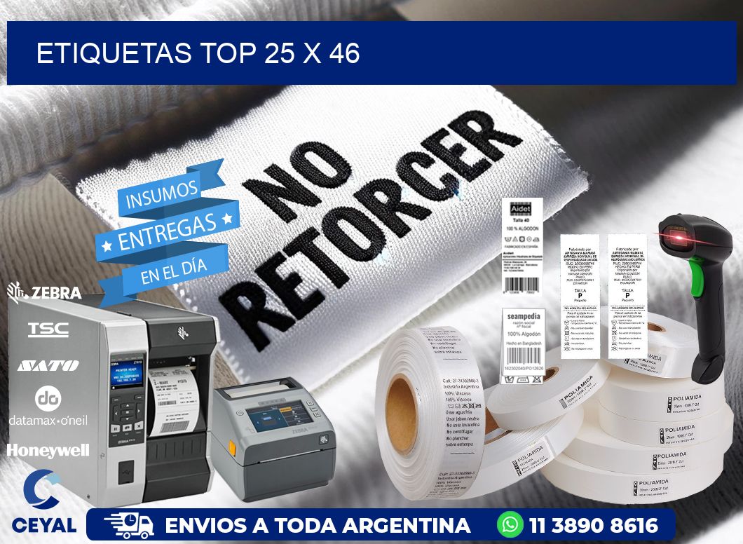 etiquetas top 25 x 46