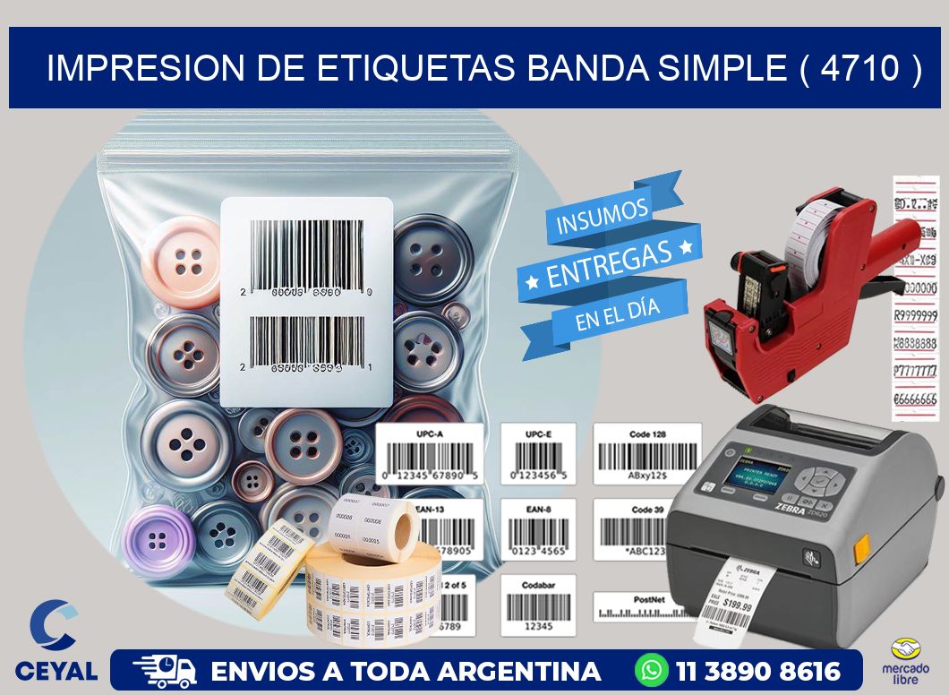 impresion de etiquetas banda simple ( 4710 )