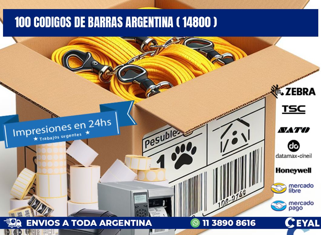 100 codigos de barras argentina ( 14800 )