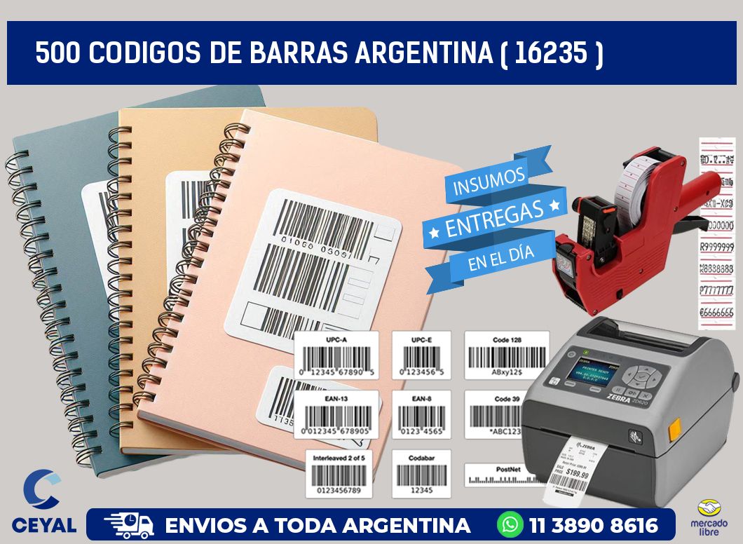 500 codigos de barras argentina ( 16235 )