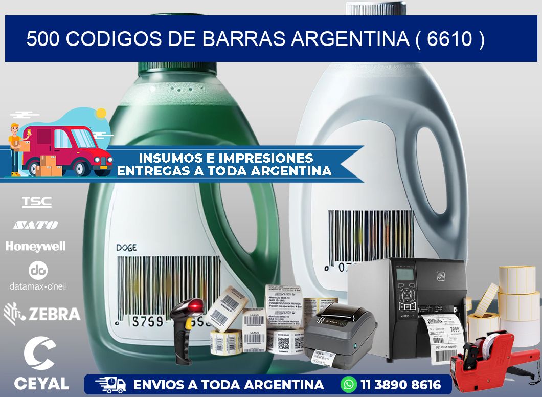 500 codigos de barras argentina ( 6610 )