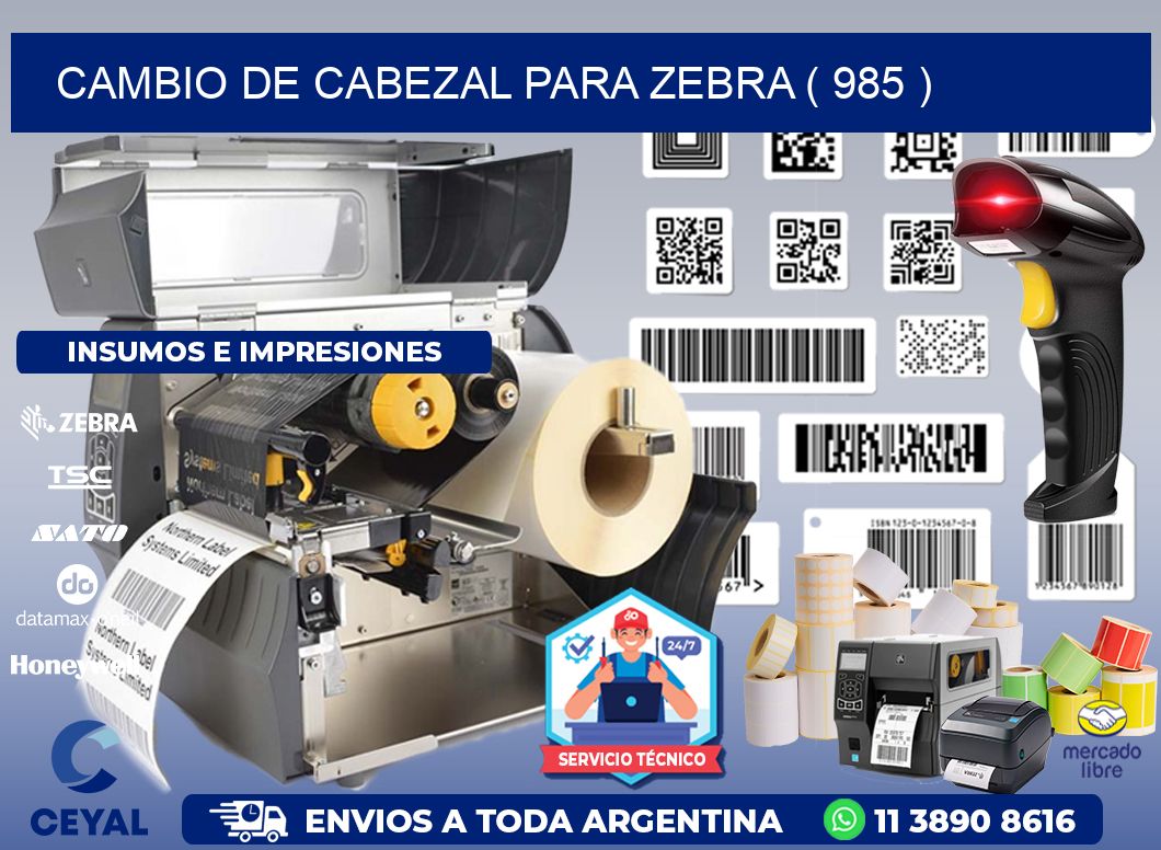 CAMBIO DE CABEZAL PARA ZEBRA ( 985 )