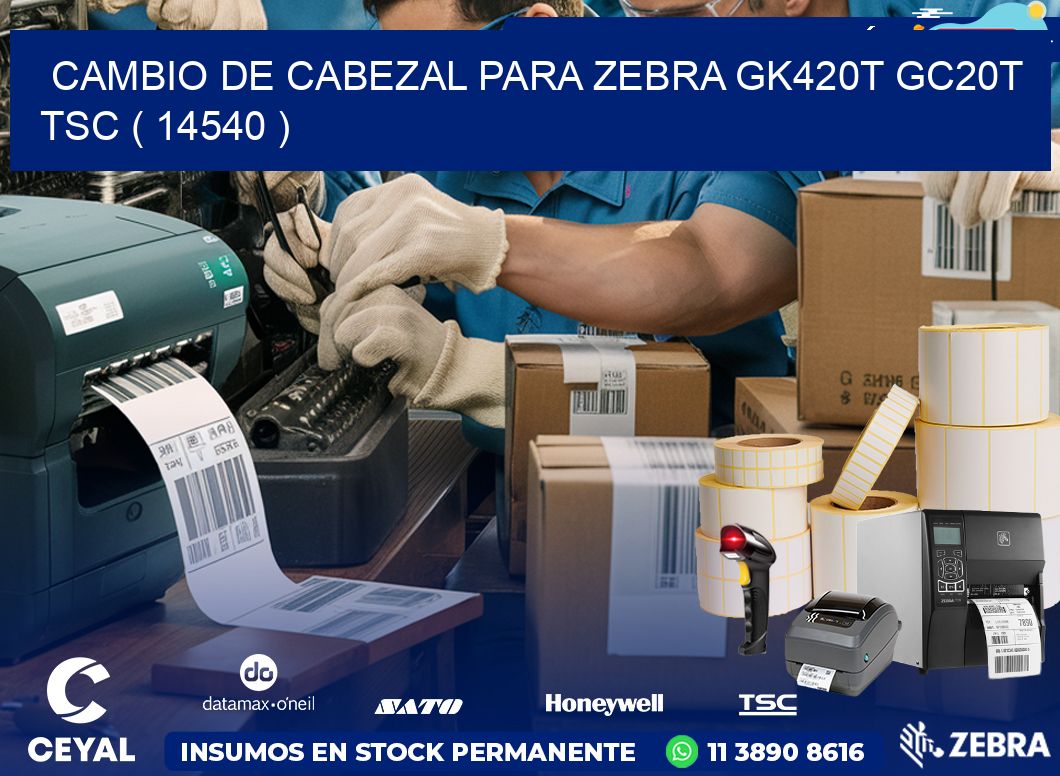 CAMBIO DE CABEZAL PARA ZEBRA GK420T GC20T TSC ( 14540 )