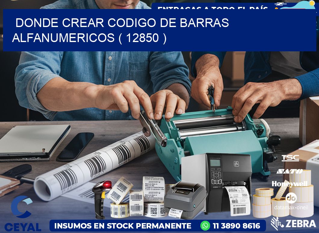 DONDE CREAR CODIGO DE BARRAS ALFANUMERICOS ( 12850 )