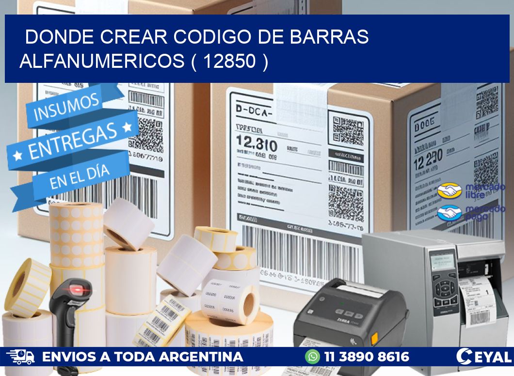 DONDE CREAR CODIGO DE BARRAS ALFANUMERICOS ( 12850 )