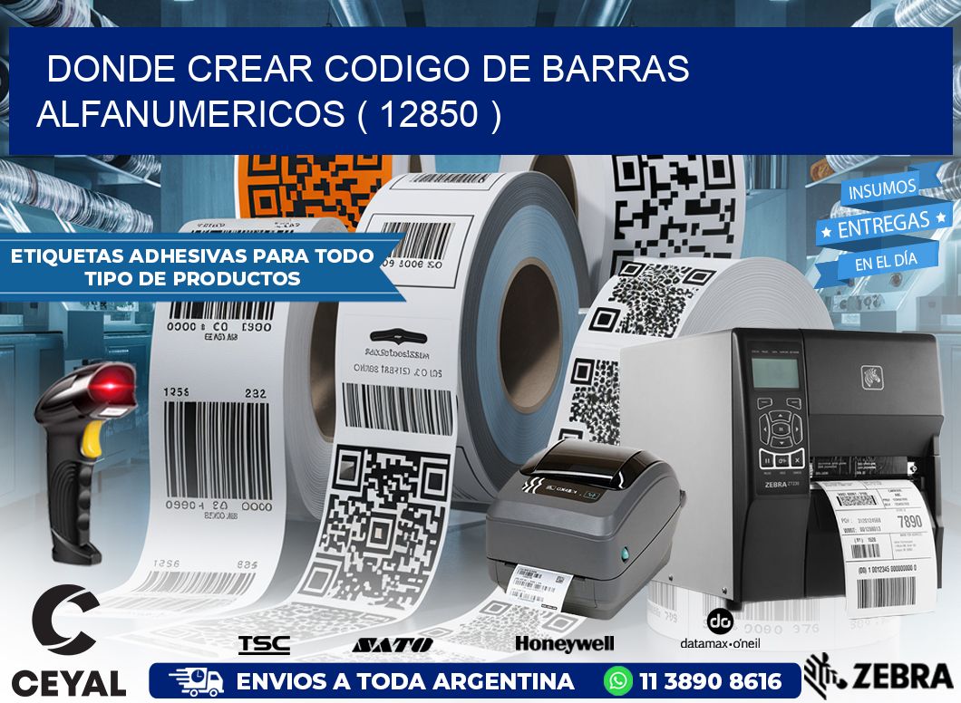 DONDE CREAR CODIGO DE BARRAS ALFANUMERICOS ( 12850 )