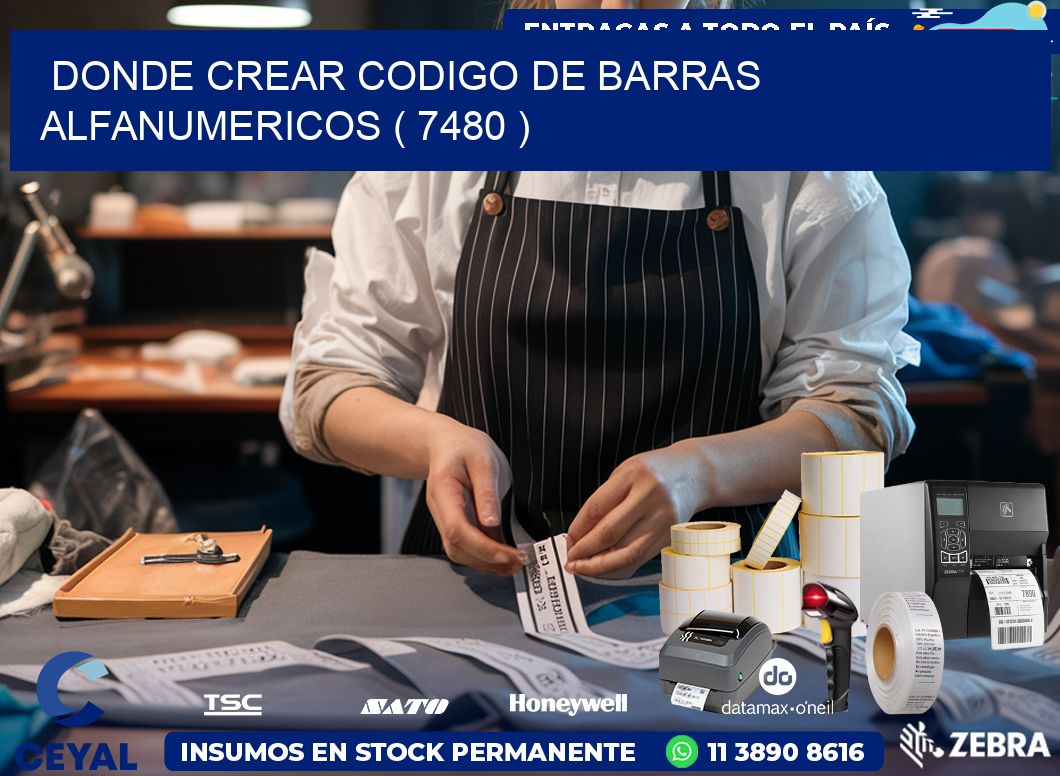 DONDE CREAR CODIGO DE BARRAS ALFANUMERICOS ( 7480 )