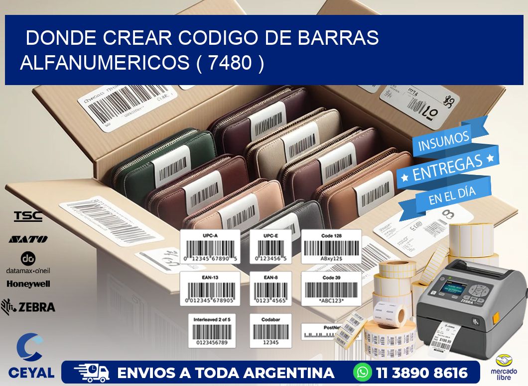 DONDE CREAR CODIGO DE BARRAS ALFANUMERICOS ( 7480 )