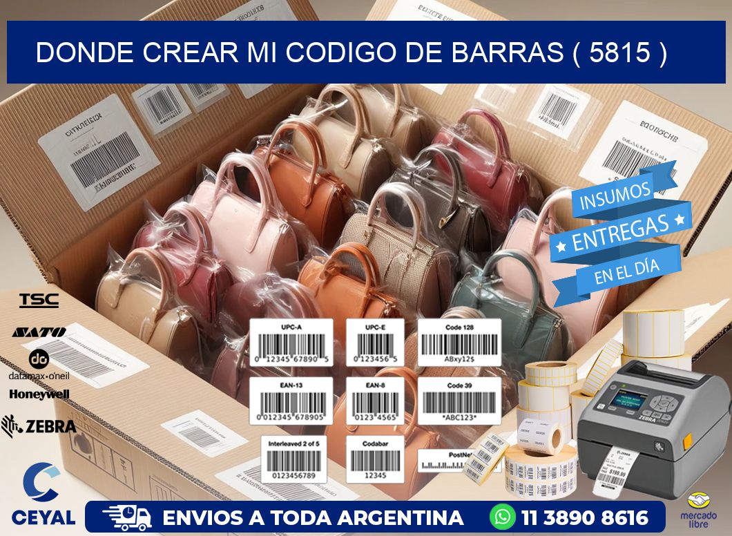 DONDE CREAR MI CODIGO DE BARRAS ( 5815 )