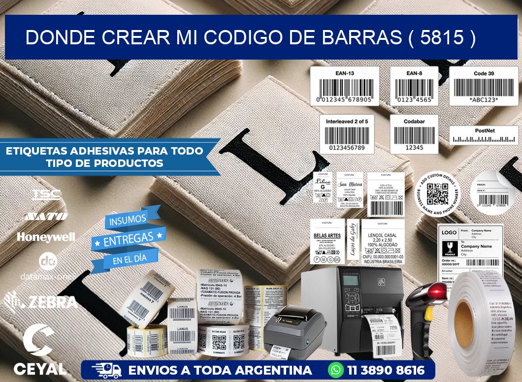 DONDE CREAR MI CODIGO DE BARRAS ( 5815 )