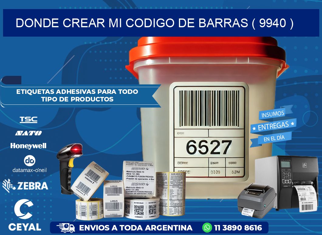 DONDE CREAR MI CODIGO DE BARRAS ( 9940 )