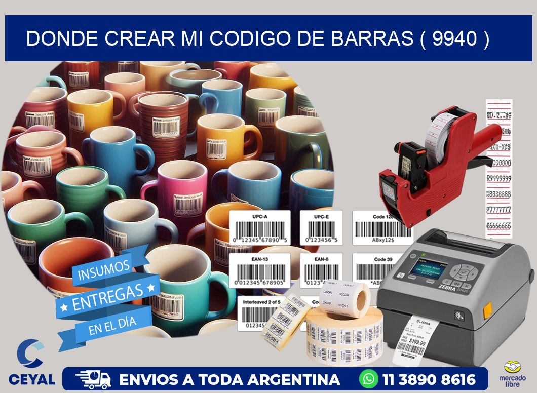 DONDE CREAR MI CODIGO DE BARRAS ( 9940 )