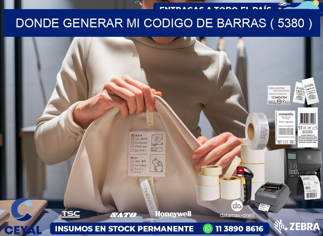 DONDE GENERAR MI CODIGO DE BARRAS ( 5380 )