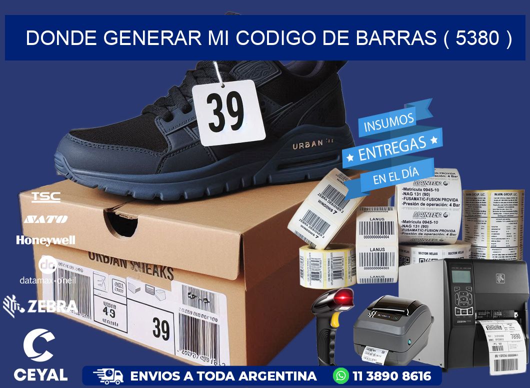 DONDE GENERAR MI CODIGO DE BARRAS ( 5380 )