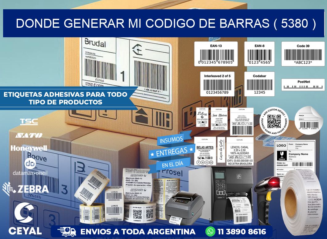 DONDE GENERAR MI CODIGO DE BARRAS ( 5380 )