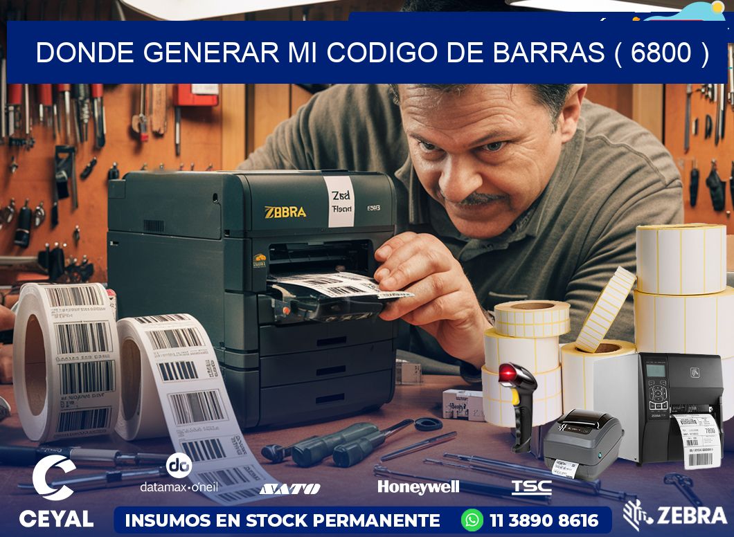 DONDE GENERAR MI CODIGO DE BARRAS ( 6800 )