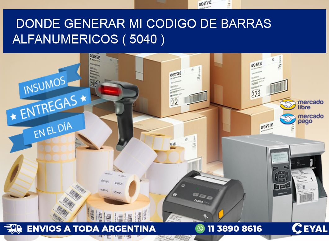 DONDE GENERAR MI CODIGO DE BARRAS ALFANUMERICOS ( 5040 )