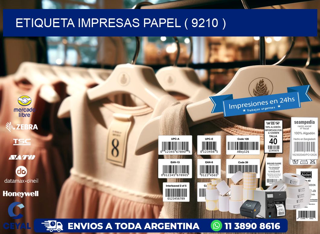 ETIQUETA IMPRESAS PAPEL ( 9210 )