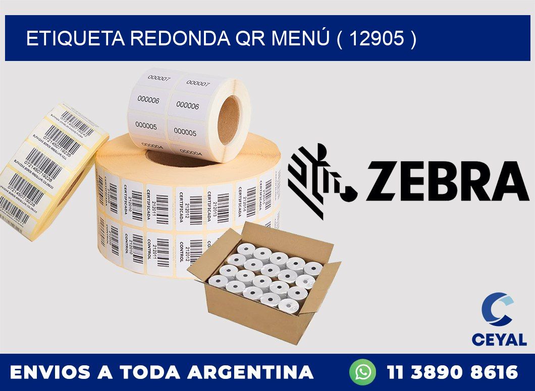 ETIQUETA REDONDA QR MENÚ ( 12905 )