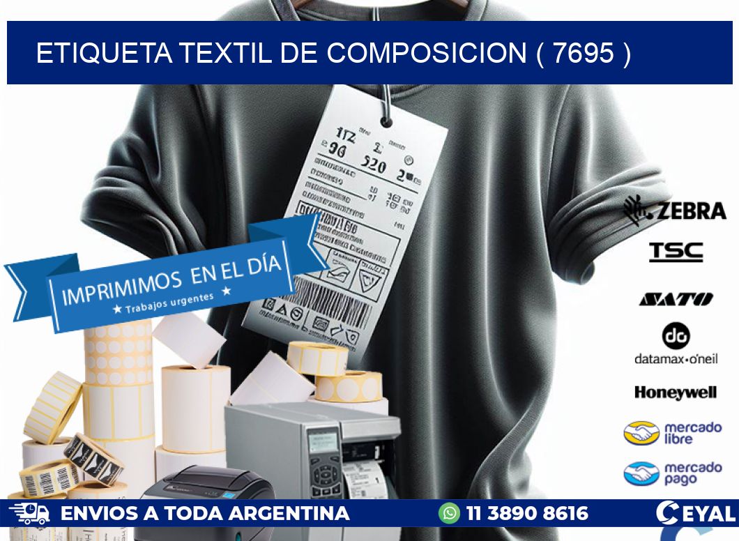 ETIQUETA TEXTIL DE COMPOSICION ( 7695 )