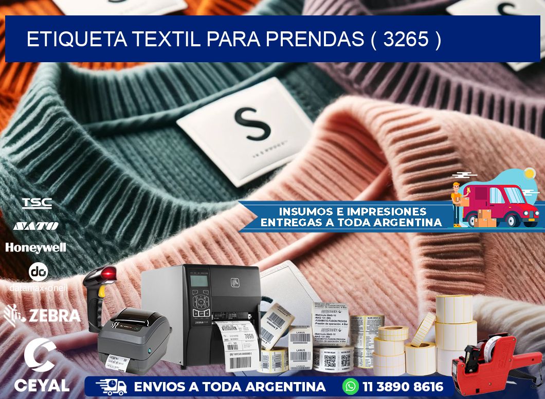 ETIQUETA TEXTIL PARA PRENDAS ( 3265 )