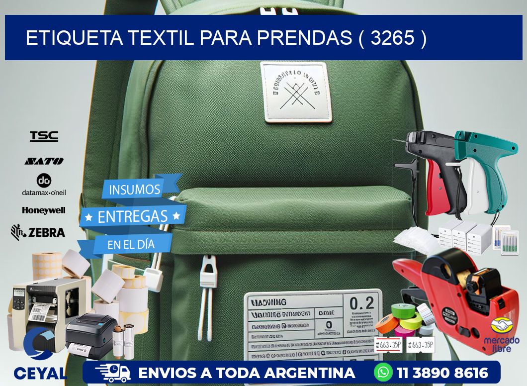 ETIQUETA TEXTIL PARA PRENDAS ( 3265 )