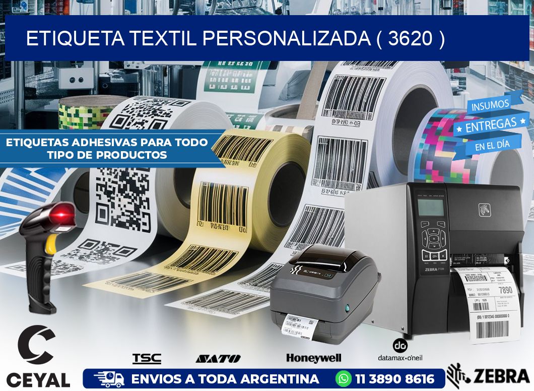 ETIQUETA TEXTIL PERSONALIZADA ( 3620 )