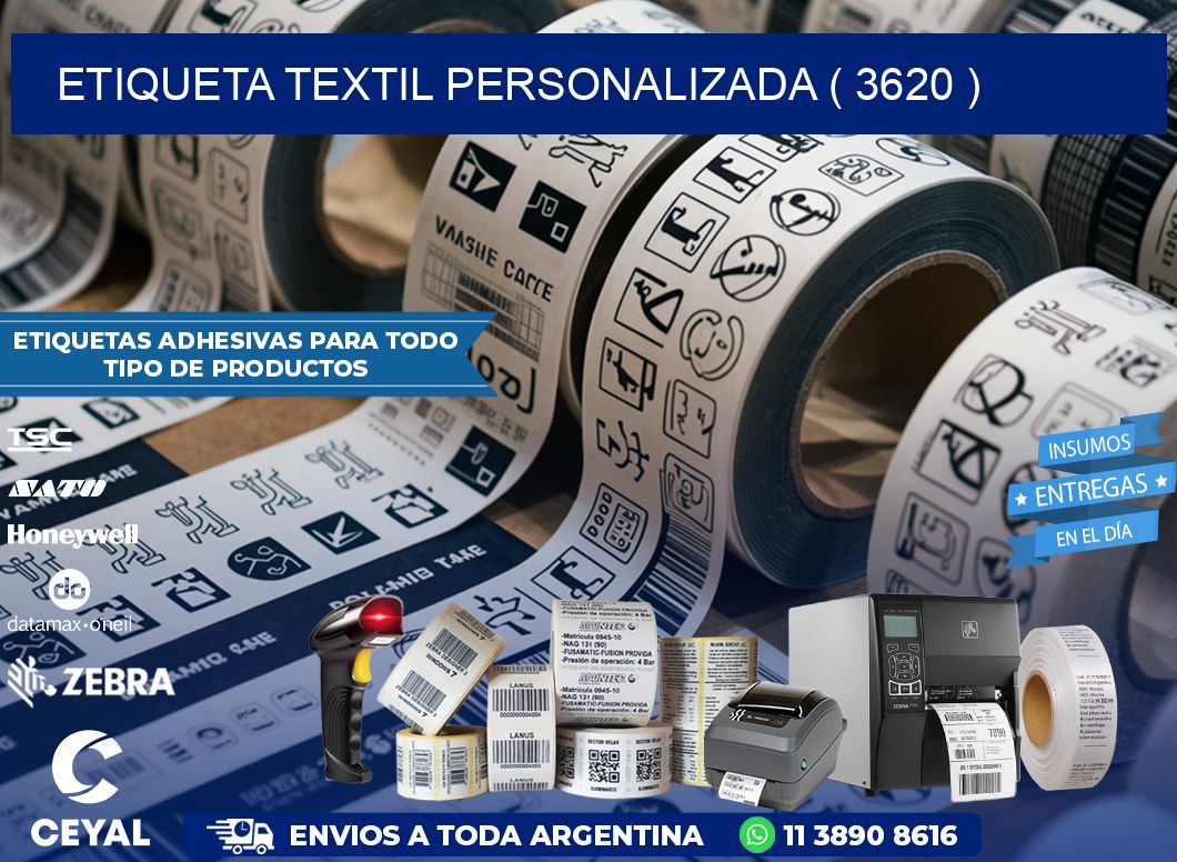 ETIQUETA TEXTIL PERSONALIZADA ( 3620 )