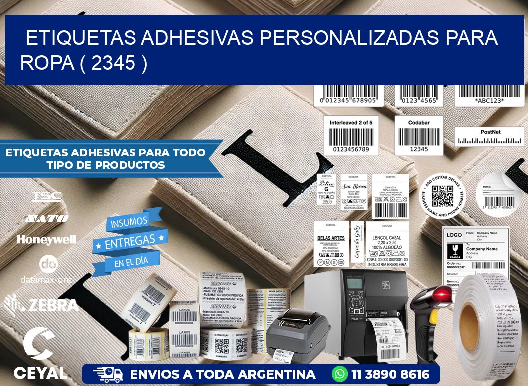 ETIQUETAS ADHESIVAS PERSONALIZADAS PARA ROPA ( 2345 )