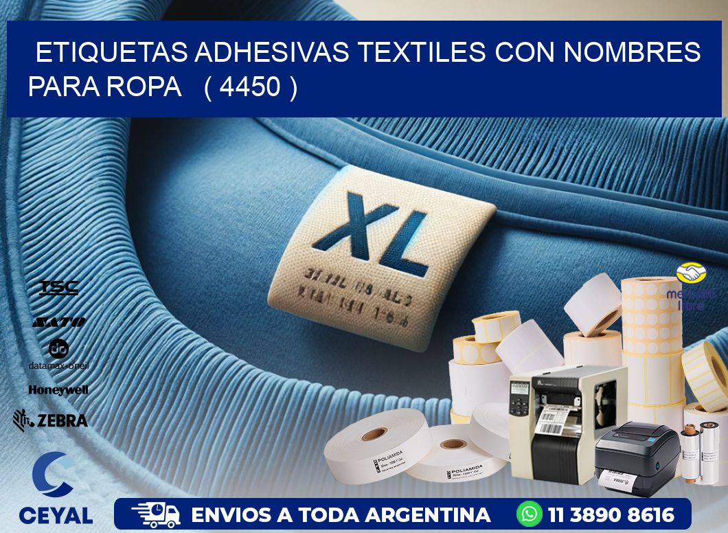 ETIQUETAS ADHESIVAS TEXTILES CON NOMBRES PARA ROPA   ( 4450 )