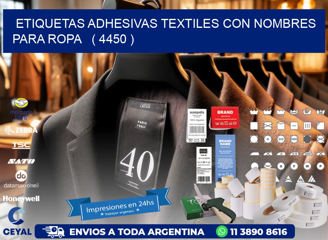 ETIQUETAS ADHESIVAS TEXTILES CON NOMBRES PARA ROPA   ( 4450 )