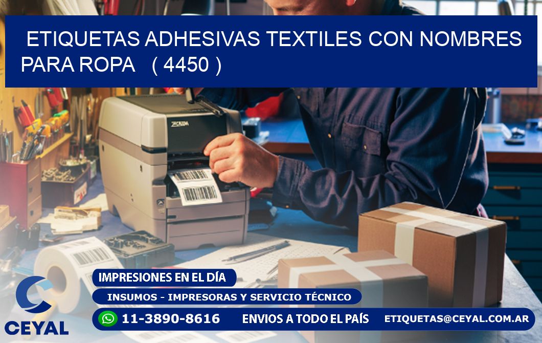 ETIQUETAS ADHESIVAS TEXTILES CON NOMBRES PARA ROPA   ( 4450 )