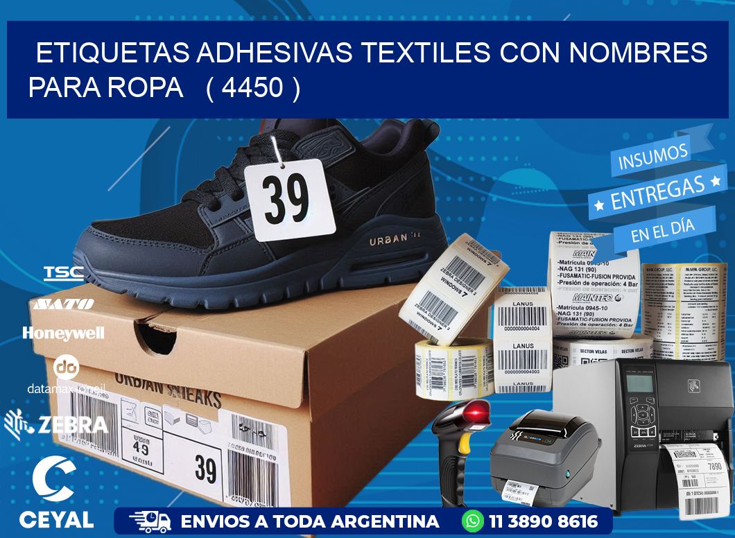 ETIQUETAS ADHESIVAS TEXTILES CON NOMBRES PARA ROPA   ( 4450 )