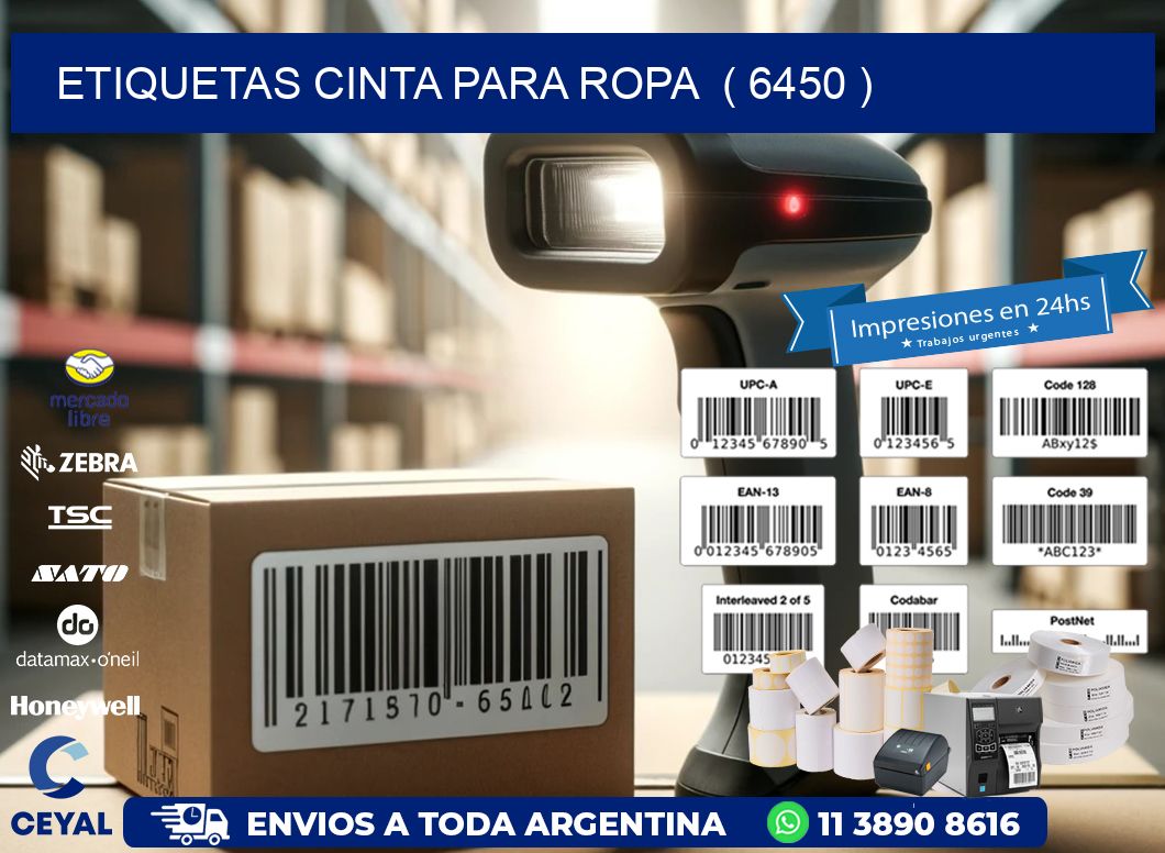 ETIQUETAS CINTA PARA ROPA  ( 6450 )