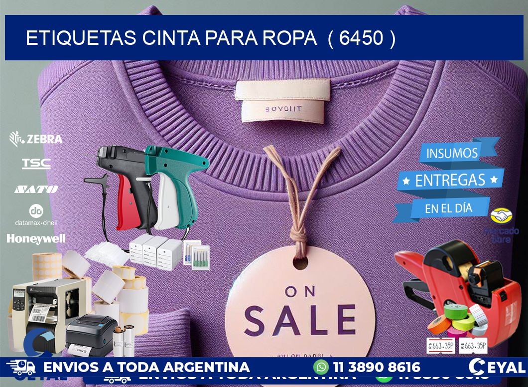 ETIQUETAS CINTA PARA ROPA  ( 6450 )