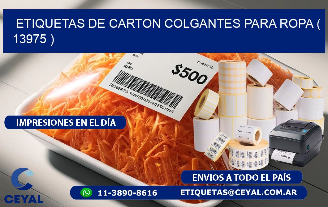 ETIQUETAS DE CARTON COLGANTES PARA ROPA ( 13975 )