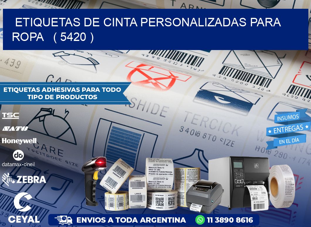 ETIQUETAS DE CINTA PERSONALIZADAS PARA ROPA   ( 5420 )