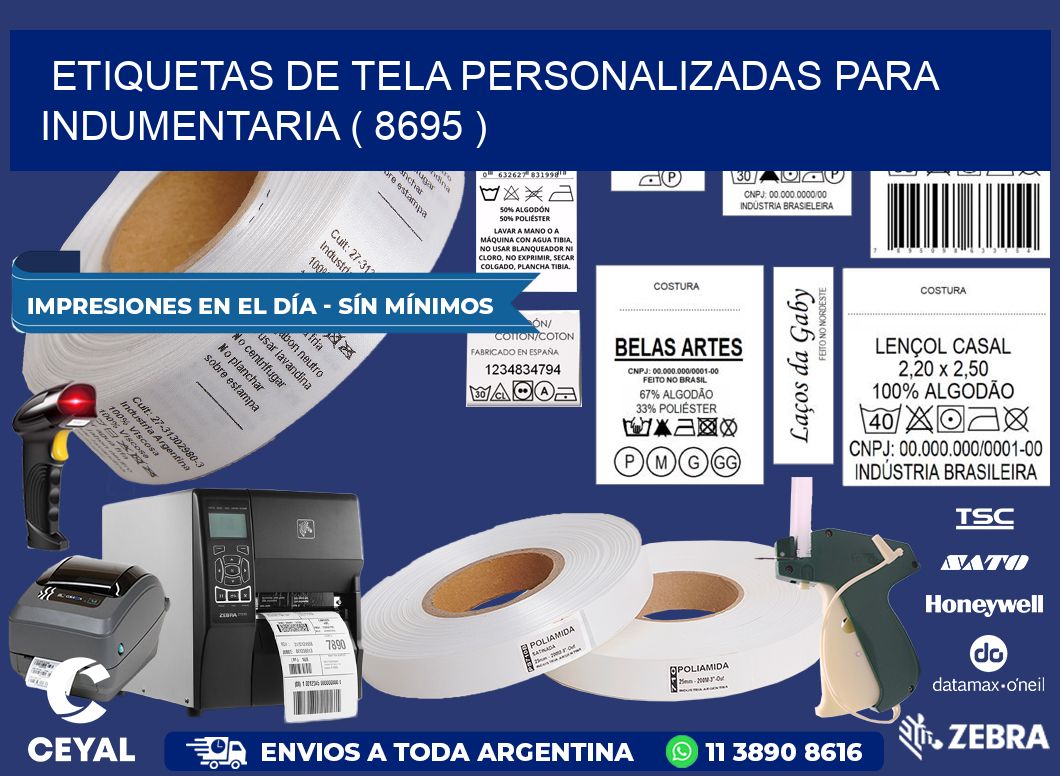 ETIQUETAS DE TELA PERSONALIZADAS PARA INDUMENTARIA ( 8695 )