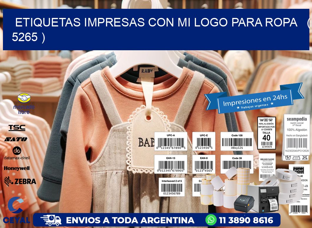 ETIQUETAS IMPRESAS CON MI LOGO PARA ROPA   ( 5265 )