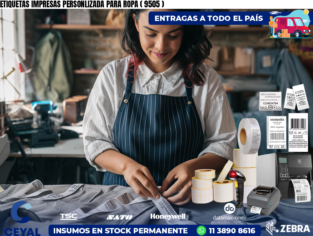 ETIQUETAS IMPRESAS PERSONLIZADA PARA ROPA ( 9505 )