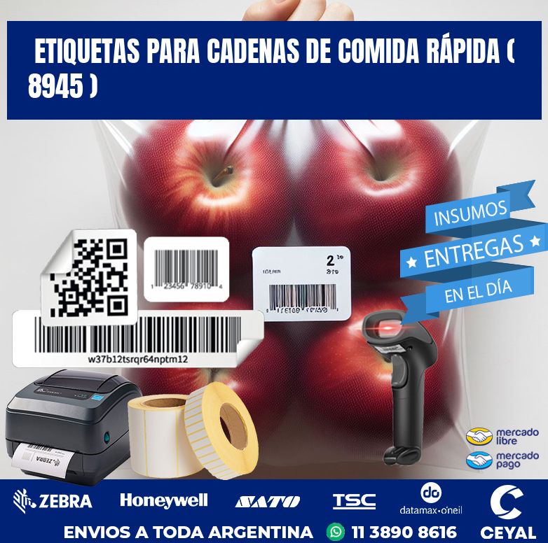 ETIQUETAS PARA CADENAS DE COMIDA RÁPIDA ( 8945 )