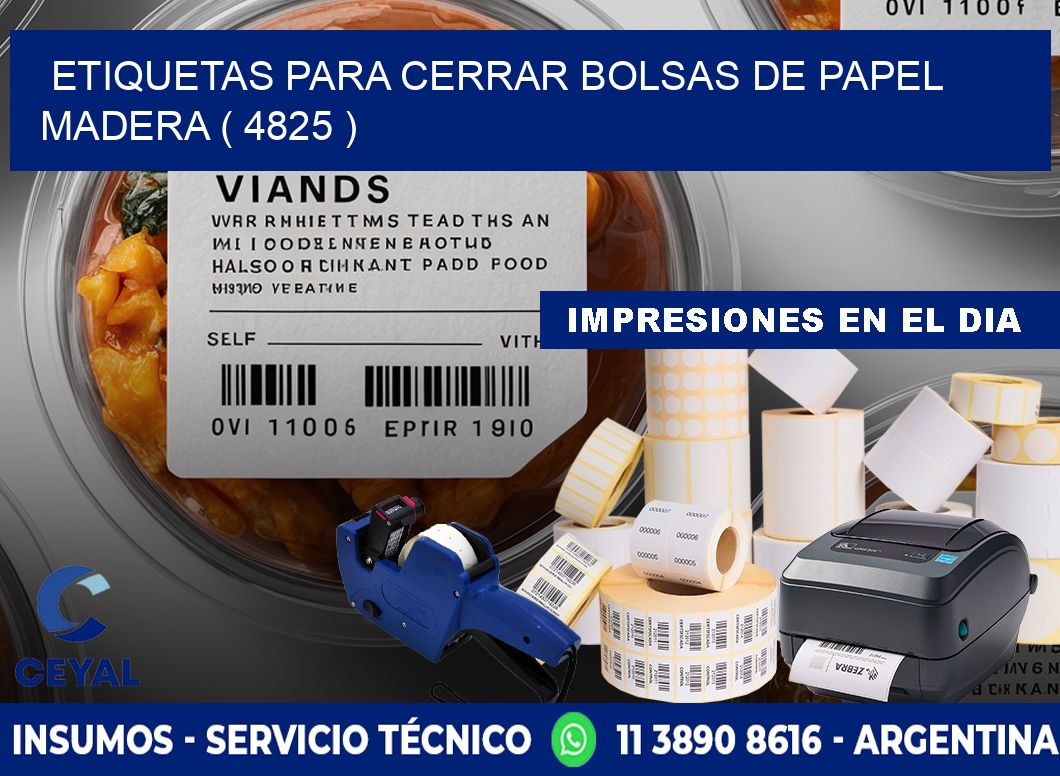 ETIQUETAS PARA CERRAR BOLSAS DE PAPEL MADERA ( 4825 )