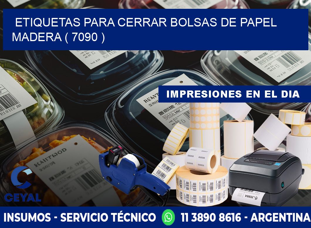 ETIQUETAS PARA CERRAR BOLSAS DE PAPEL MADERA ( 7090 )