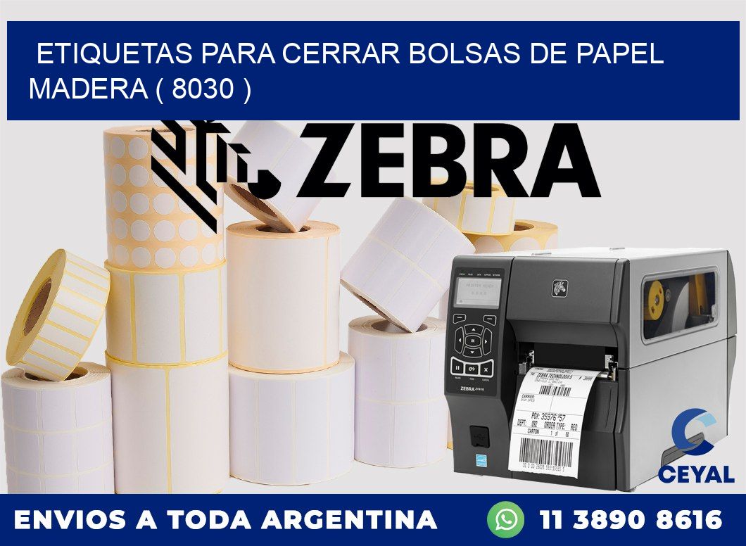 ETIQUETAS PARA CERRAR BOLSAS DE PAPEL MADERA ( 8030 )