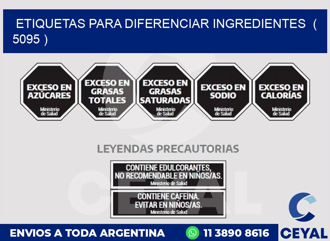 ETIQUETAS PARA DIFERENCIAR INGREDIENTES  ( 5095 )