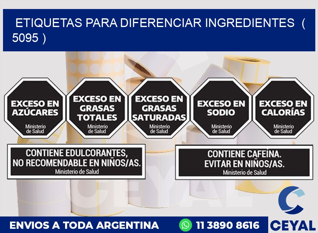 ETIQUETAS PARA DIFERENCIAR INGREDIENTES  ( 5095 )