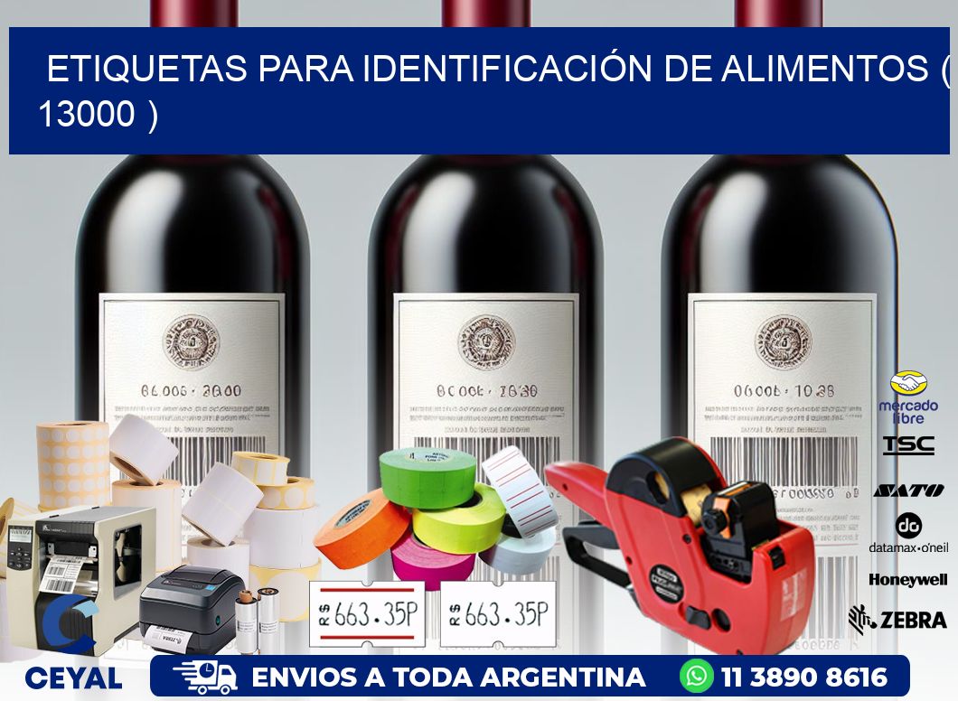 ETIQUETAS PARA IDENTIFICACIÓN DE ALIMENTOS ( 13000 )